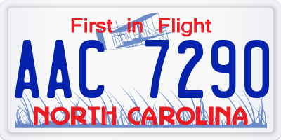 NC license plate AAC7290