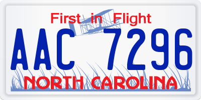 NC license plate AAC7296