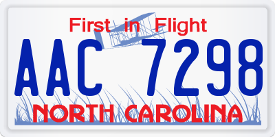 NC license plate AAC7298