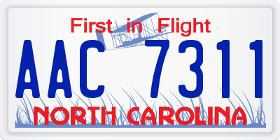 NC license plate AAC7311