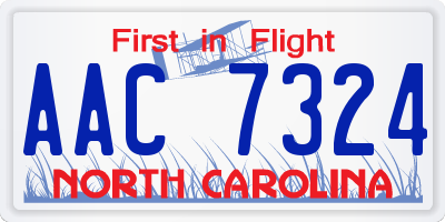 NC license plate AAC7324