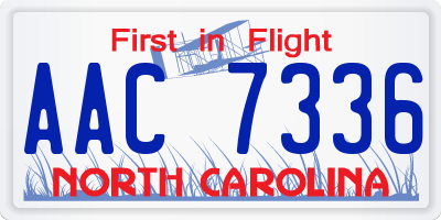 NC license plate AAC7336