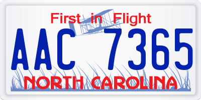 NC license plate AAC7365