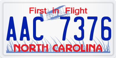 NC license plate AAC7376