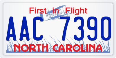NC license plate AAC7390
