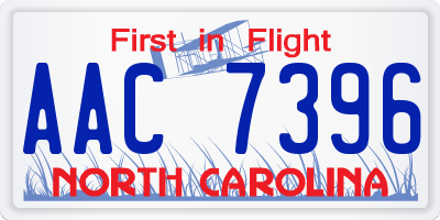 NC license plate AAC7396