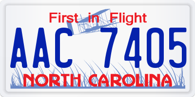 NC license plate AAC7405