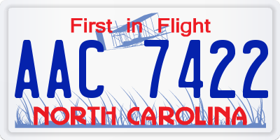 NC license plate AAC7422