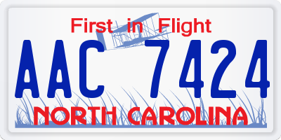 NC license plate AAC7424