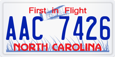 NC license plate AAC7426