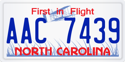 NC license plate AAC7439