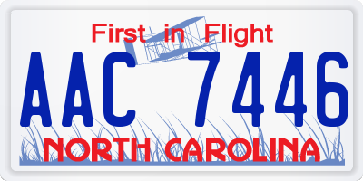 NC license plate AAC7446