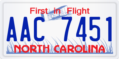 NC license plate AAC7451