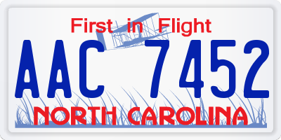NC license plate AAC7452