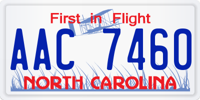 NC license plate AAC7460