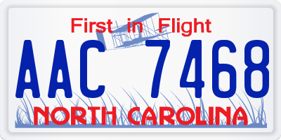 NC license plate AAC7468