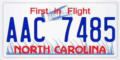 NC license plate AAC7485