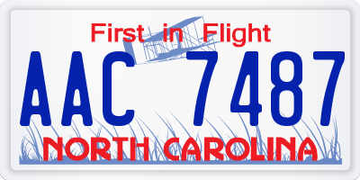 NC license plate AAC7487