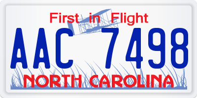 NC license plate AAC7498