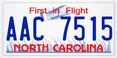 NC license plate AAC7515