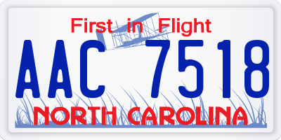 NC license plate AAC7518