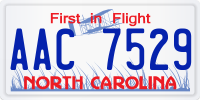 NC license plate AAC7529