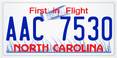 NC license plate AAC7530