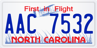 NC license plate AAC7532