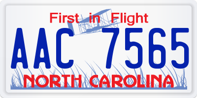 NC license plate AAC7565