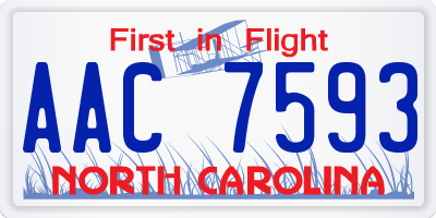 NC license plate AAC7593