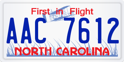NC license plate AAC7612