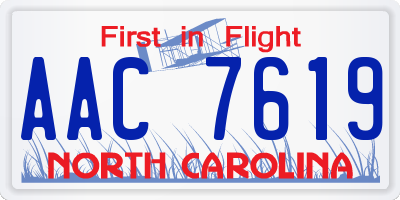 NC license plate AAC7619