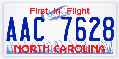 NC license plate AAC7628