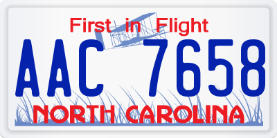NC license plate AAC7658