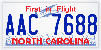 NC license plate AAC7688