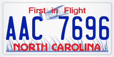 NC license plate AAC7696