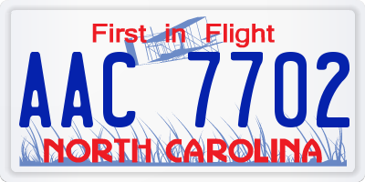 NC license plate AAC7702