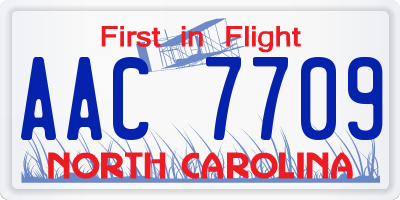 NC license plate AAC7709