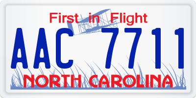 NC license plate AAC7711