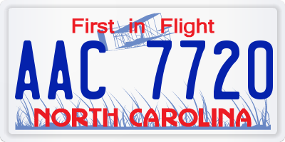 NC license plate AAC7720