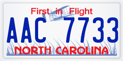 NC license plate AAC7733
