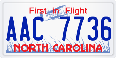 NC license plate AAC7736