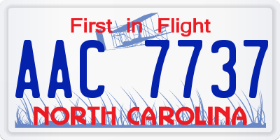 NC license plate AAC7737