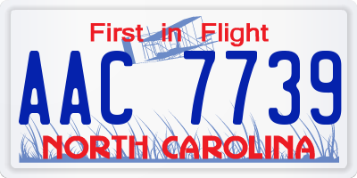 NC license plate AAC7739