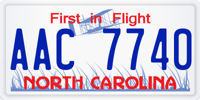 NC license plate AAC7740