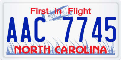 NC license plate AAC7745