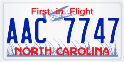 NC license plate AAC7747