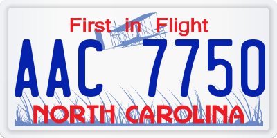 NC license plate AAC7750