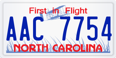 NC license plate AAC7754