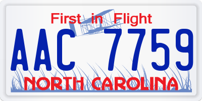 NC license plate AAC7759